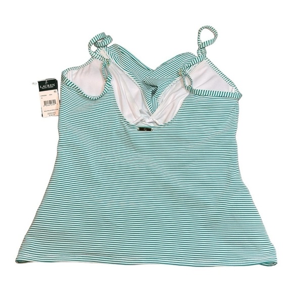 Lauren Ralph Lauren Seersucker Shaping Tankini/Hipster Bottom in Aqua Stripe NWT - Picture 6 of 10